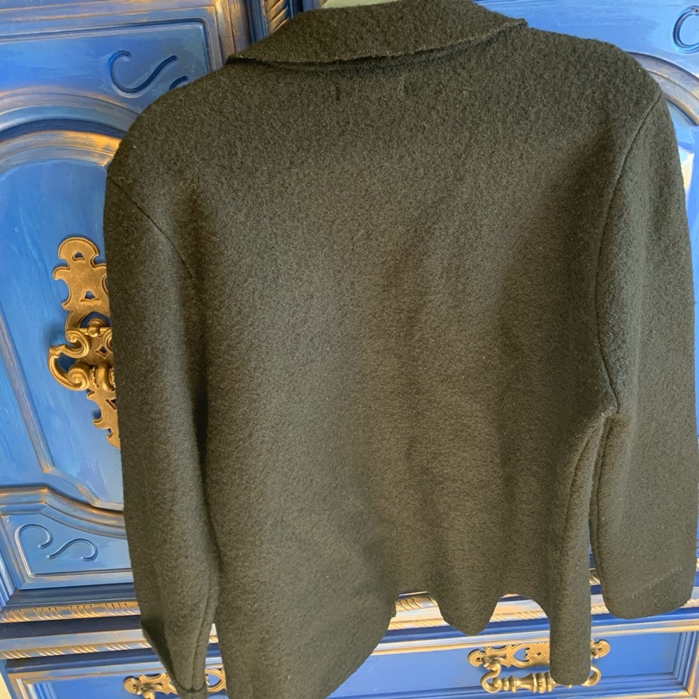 Vintage Deane & White Black Wool Sweater Jacket SM - Picture 3 of 3
